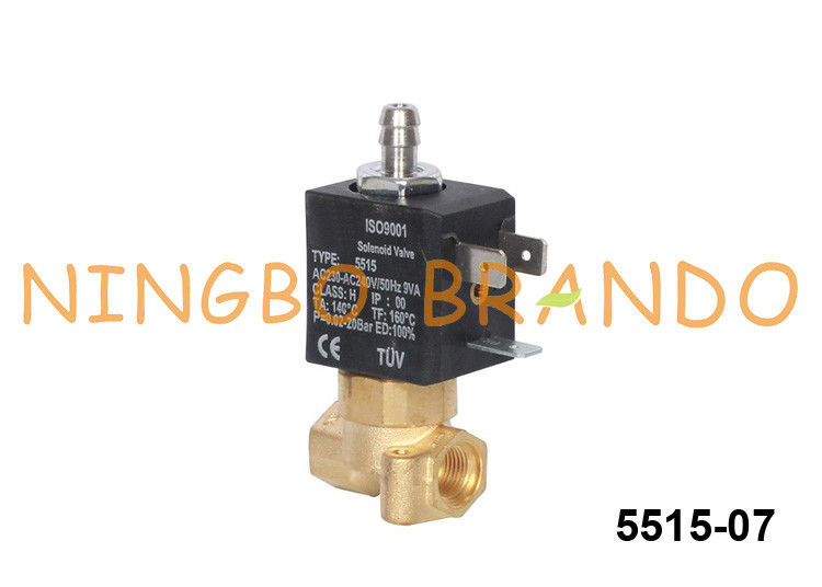 Tipo 3 válvula de solenoide de bronze 230v normalmente fechado da máquina do café da maneira 24v de 5515 Ceme
