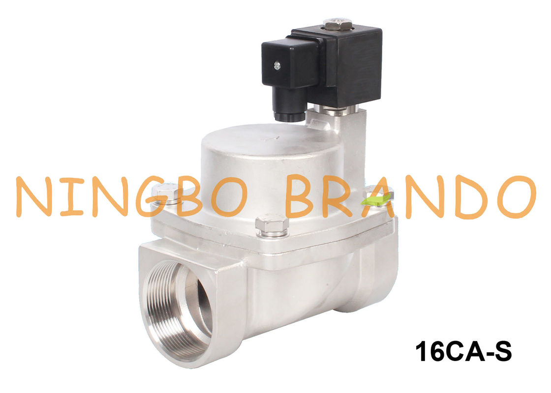 1 1/4&quot; 1 1/2” 2&quot; válvula de solenoide de aço inoxidável 24V do vapor de água quente 220V