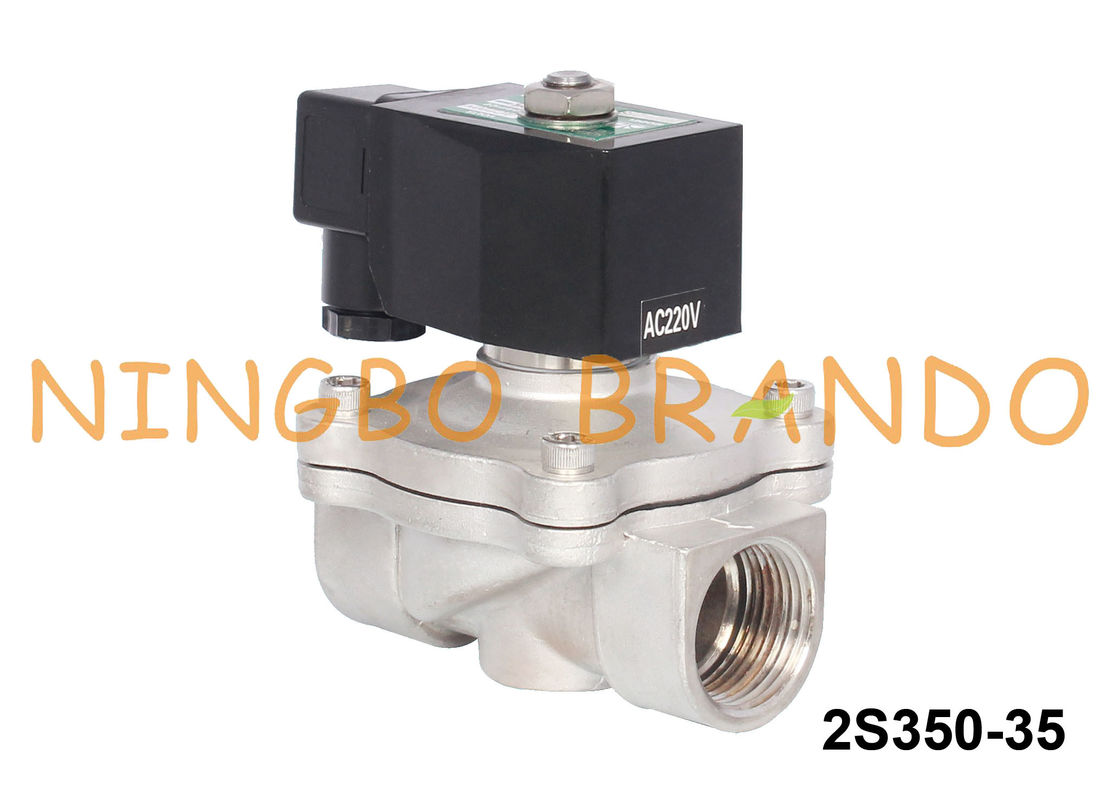 1 volts de aço inoxidável da válvula de solenoide da água do NC de 1/4&quot; 2 maneiras 24 220 volts