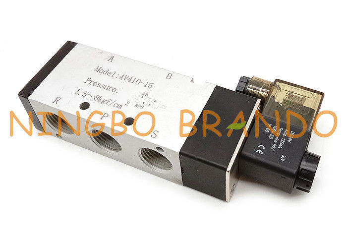 Tipo válvula de Airtac de solenoide pneumática do controlo aéreo da maneira de 4V410-15 5/2