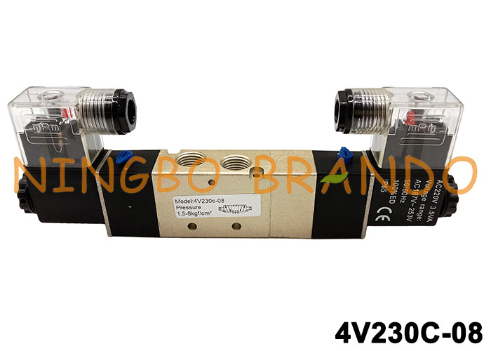 Tipo maneira de AirTAC da C.C. 5/3 da C.A. 24V da válvula de solenoide 220V de PT1/4 4V230C-08