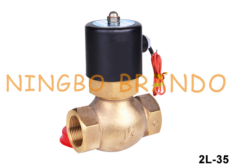 válvula de solenoide de bronze 12V da água quente de 2L-35 1-1/4” 24V 110V 220V