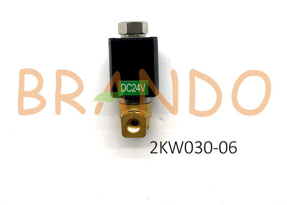 DC24V 2 / 2 Way Direct Acting Normally Opened Fluid Control Valve 2KW030 - 06 With Port Size 1 / 8 " For Steam Oil Water
