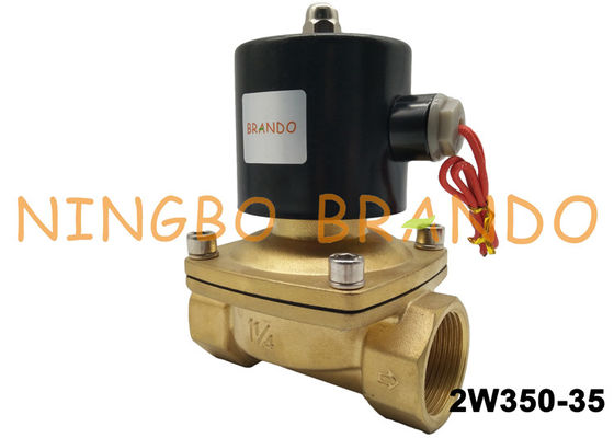2/2 Way NC 1-1/4" Inch Direct Acting AC220V Brass Body Water Treatment UW-35 Uni-D Type 2W350-35