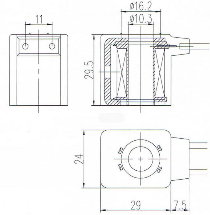 Dimensão da bobina da válvula de solenoide BB10029502: