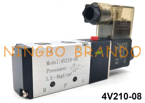 único tipo maneira pneumática DC24V AC220V de Airtac da bobina 4V210-08 da válvula de solenoide 5/2