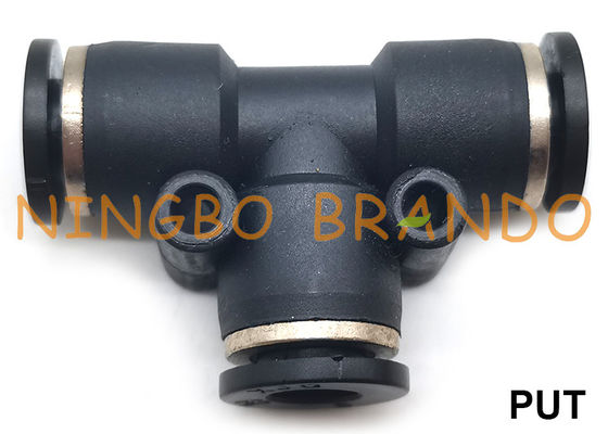 PUT Union Tê conexões de mangueira pneumática de plástico 3 vias 1/8'' 1/4'' 3/8'' 1/2''