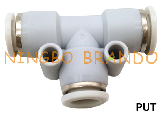 COLOQUE 3 vias de união T tipo T Tubo de pressão para encaixe de mangueira pneumática 1/8'' 1/4'' 3/8'' 1/2''