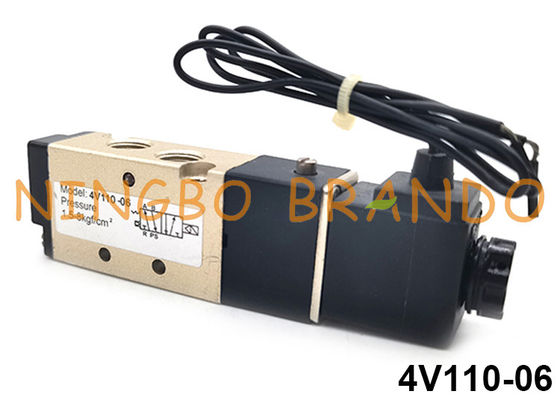 4V110-06 Airtac Tipo 5/2 Vias Válvula Solenóide Pneumática DC24V AC110V AC220V