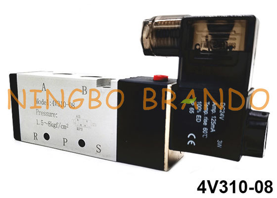4V310-08 Airtac tipo 5/2 vias válvula solenóide única pneumática 24 V 110 V 220 V