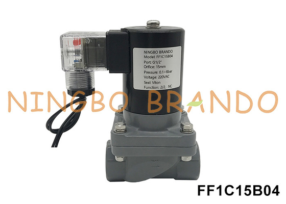 1/2' válvula solenoide anticorrosiva CPVC para ácido alcalino químico 220V 110V 24V