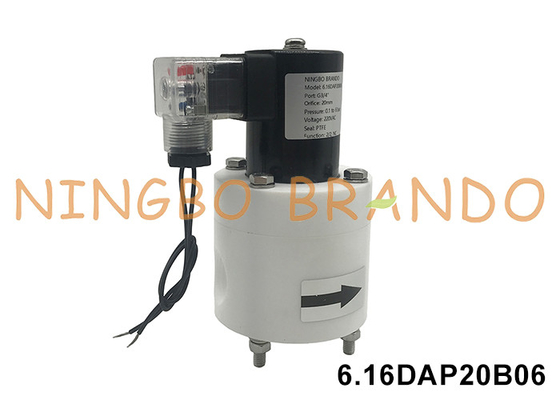 3/4' PTFE válvula solenoide anticorrosiva resistente a ácidos alcalinos e produtos químicos 24V 110V 220V