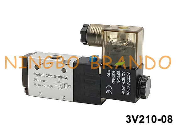 3V210-08 1/4' válvula de solenoide pneumática 3V210-08-NC 3V210-08-NO