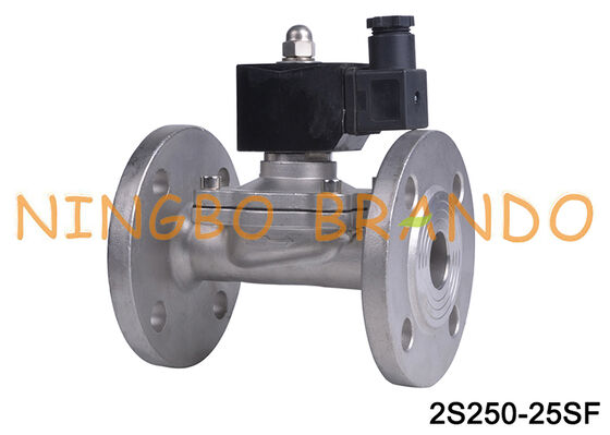 2S250-25 SUWF-25 F1 '' válvula solenóide de flange de aço inoxidável de 2/2 vias