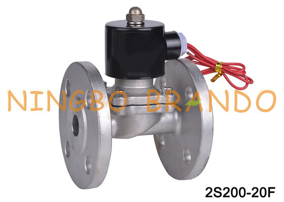 Válvula solenóide de aço inoxidável DN20 flange 2S200-20 2 vias NC