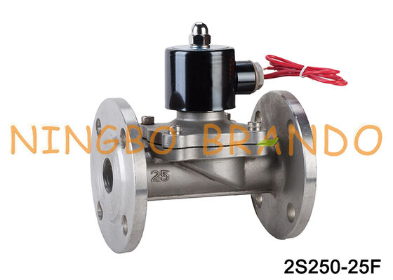 Válvula solenóide de aço inoxidável da flange DN25 2S250-25 2/2 NC