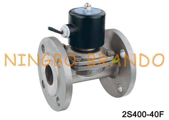 DN40 Flange 2S400-40 2 Way NC Solenoide Valve de aço inoxidável
