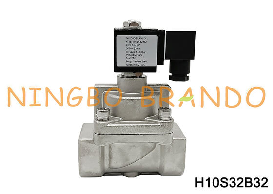 DN32 1-1/4 '' 6 a 80 bar Válvula Solenóide de Aço Inoxidável de Alta Pressão 24V 220V