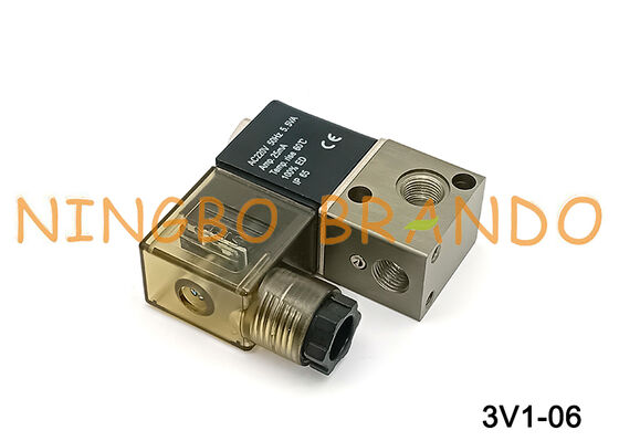 Válvula solenóide pneumática elétrica 3V1-06 12VDC 24VDC 110VAC 220VAC