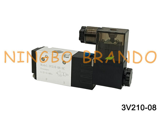 Válvula solenóide pneumática 3V210-08 Válvula de controle de ar de 3/2 vias 220V 24V