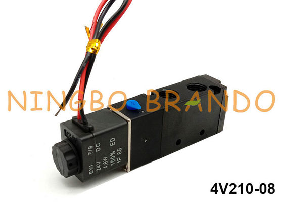 5 tipo pneumático C.C. de Airtac da válvula de solenoide da posição da maneira 2 de 4V210-08 24V