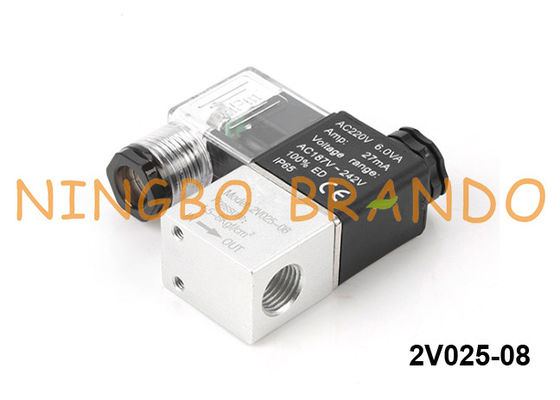 tipo válvula de solenoide pneumática 12VDC PT1/4 de 2V025-08 Airtac”