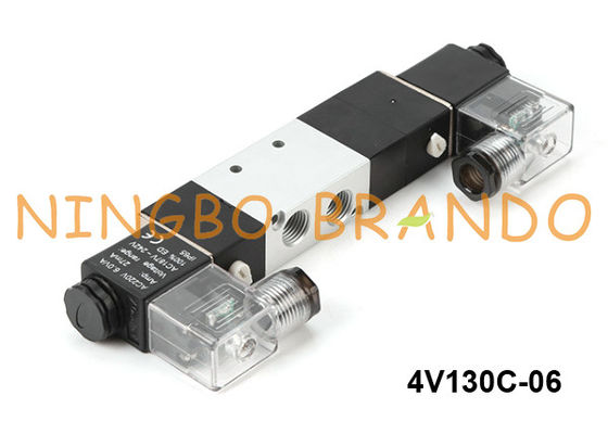 Tipo maneira pneumática 24V 220V de 4V130C-06 Airtac da válvula de solenoide 5/3