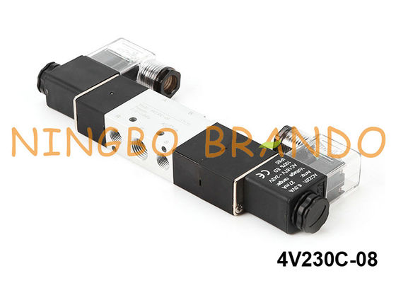 Tipo 5/3 válvula de solenoide pneumática 24V da maneira 220V de 4V230C-08 Airtac