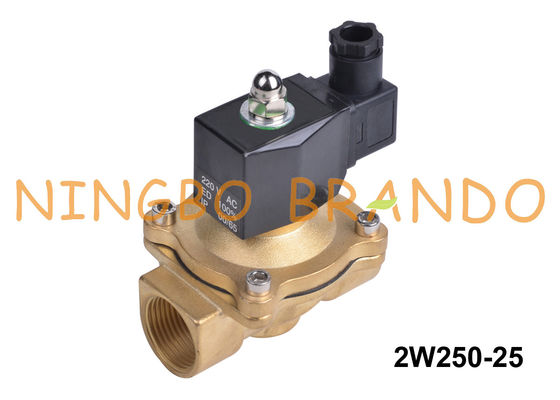 válvula de solenoide de bronze 24V da água normalmente fechada da maneira de 2W250-25 1" 2 220V