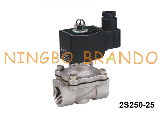 2S250-25 1 válvula de solenoide de aço inoxidável 24V da água do NC da maneira da polegada 2 220V