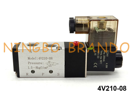 tipo 5/2 válvula de solenoide pneumática DC24V da maneira AC220V de 4V210-08 Airtac