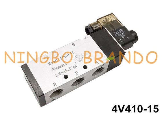 Válvula de ar pneumática ativa internamente pilotada 1/2 do solenoide” 4V410-15